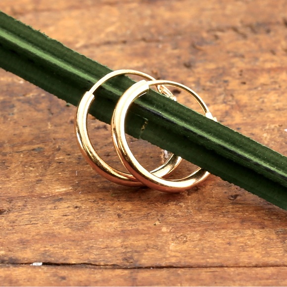 Gold Vermeil Endless Hoops - Picture 1 of 4